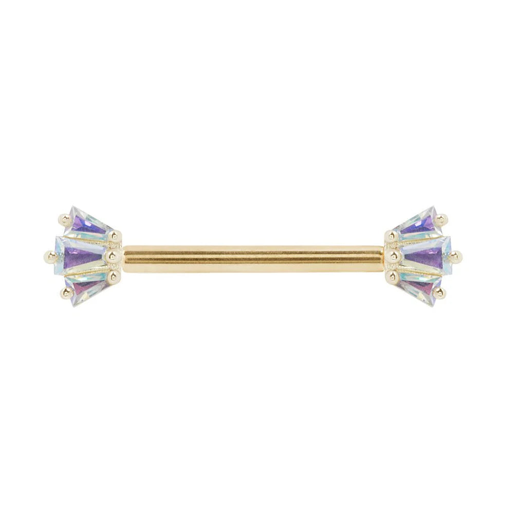 GEMMA TRIOS + MERCURY MIST TOPAZ + FORWARD FACING - THREADLESS END *PRE-ORDER* Buddha Jewelry