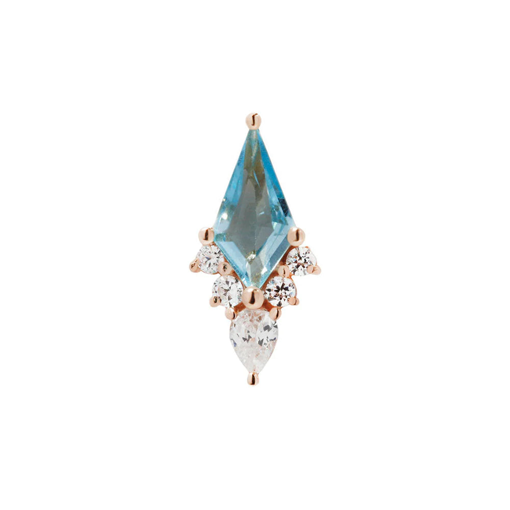 AFTERGLOW + SWISS BLUE TOPAZ - THREADLESS END *PRE-ORDER* Buddha Jewelry