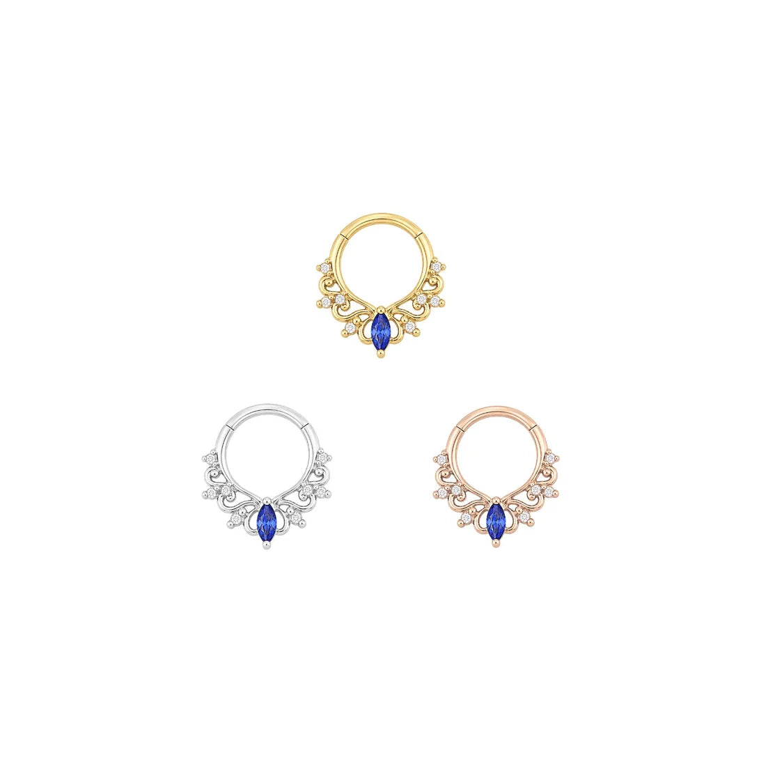 ANOORA + BLUE SAPPHIRE - CLICKER RING *PRE-ORDER* Buddha Jewelry
