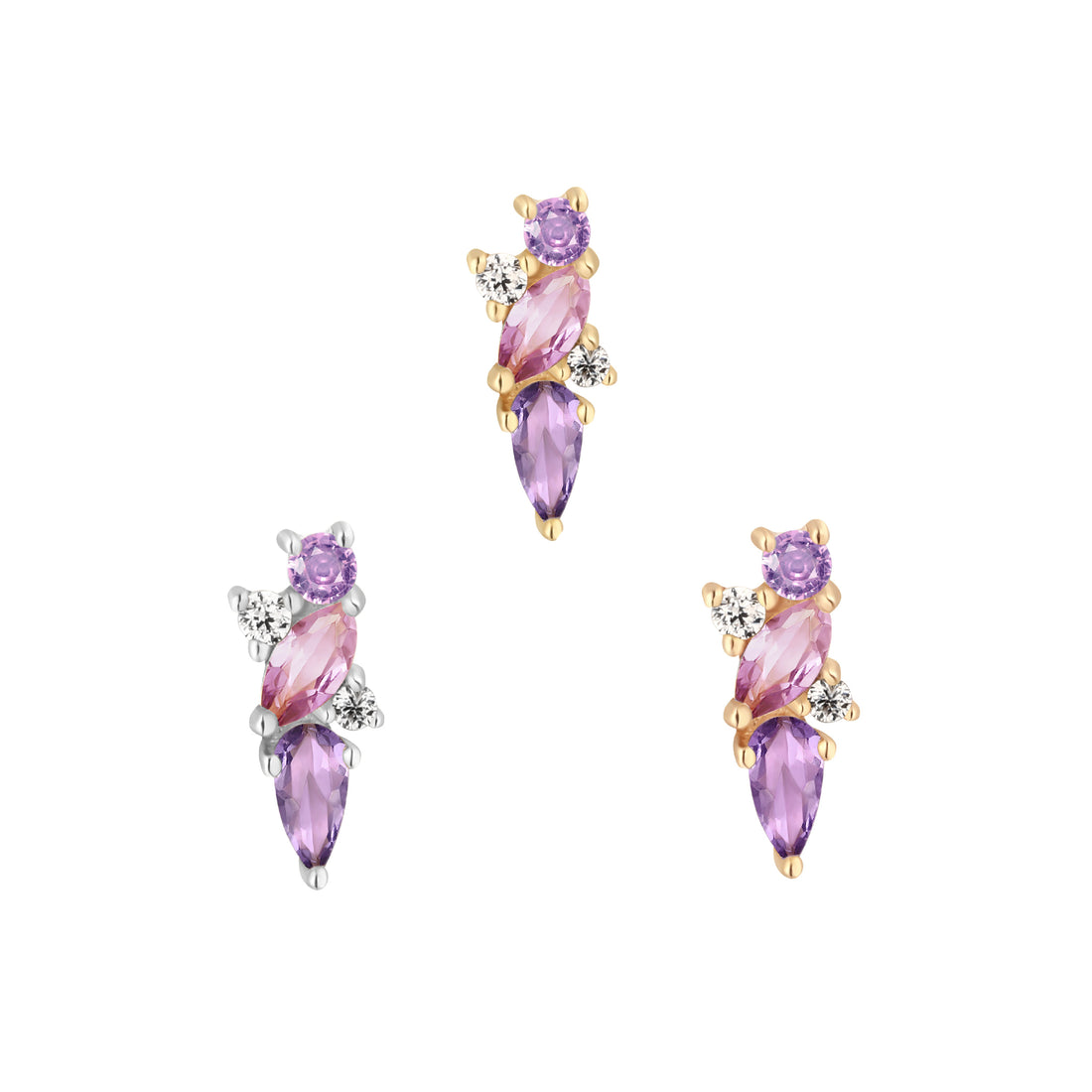 VISIONARY + AMETHYST + PINK SAPPHIRE + WHITE TOPAZ - THREADLESS END *PRE-ORDER* Buddha Jewelry