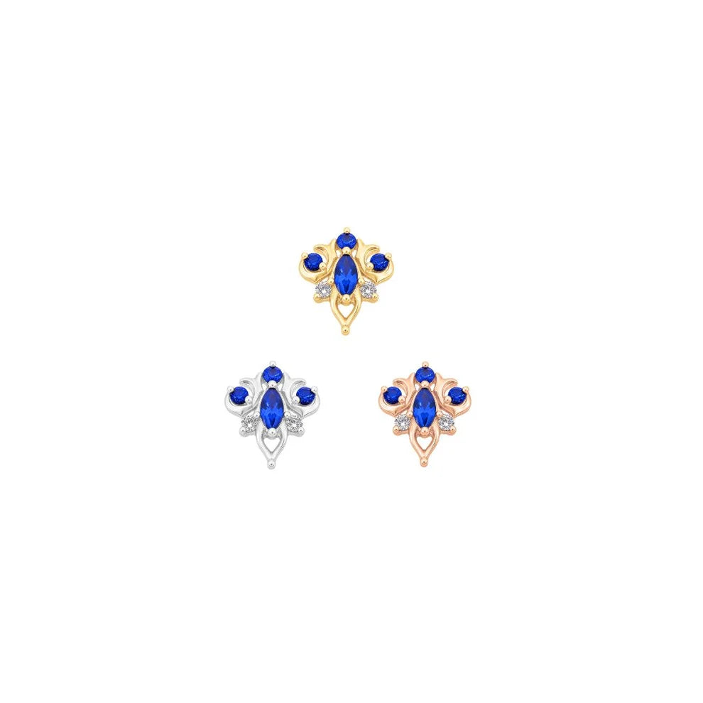 OLEANDER + BLUE SAPPHIRE - THREADLESS END *PRE-ORDER* Buddha Jewelry
