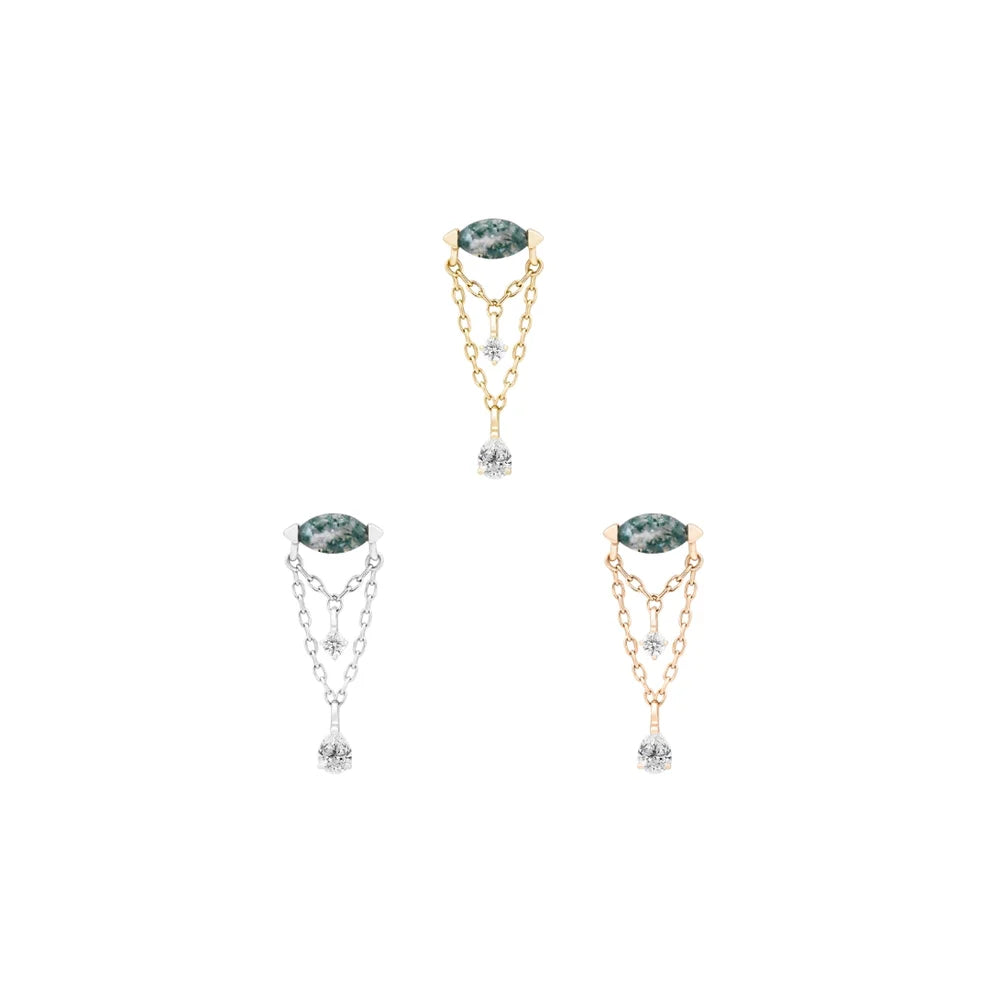 SAINT VINCENT + MOSS AGATE - THREADLESS END *PRE-ORDER* Buddha Jewelry