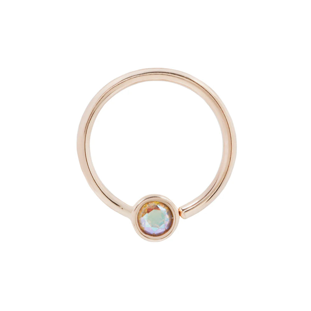 FIXED BEZEL BEAD + 2MM MERCURY MIST TOPAZ - SEAM RING *PRE-ORDER* Buddha Jewelry