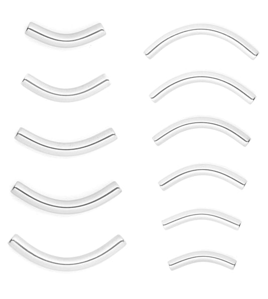 14G CURVE BARBELL - THREADLESS Divinity Metals