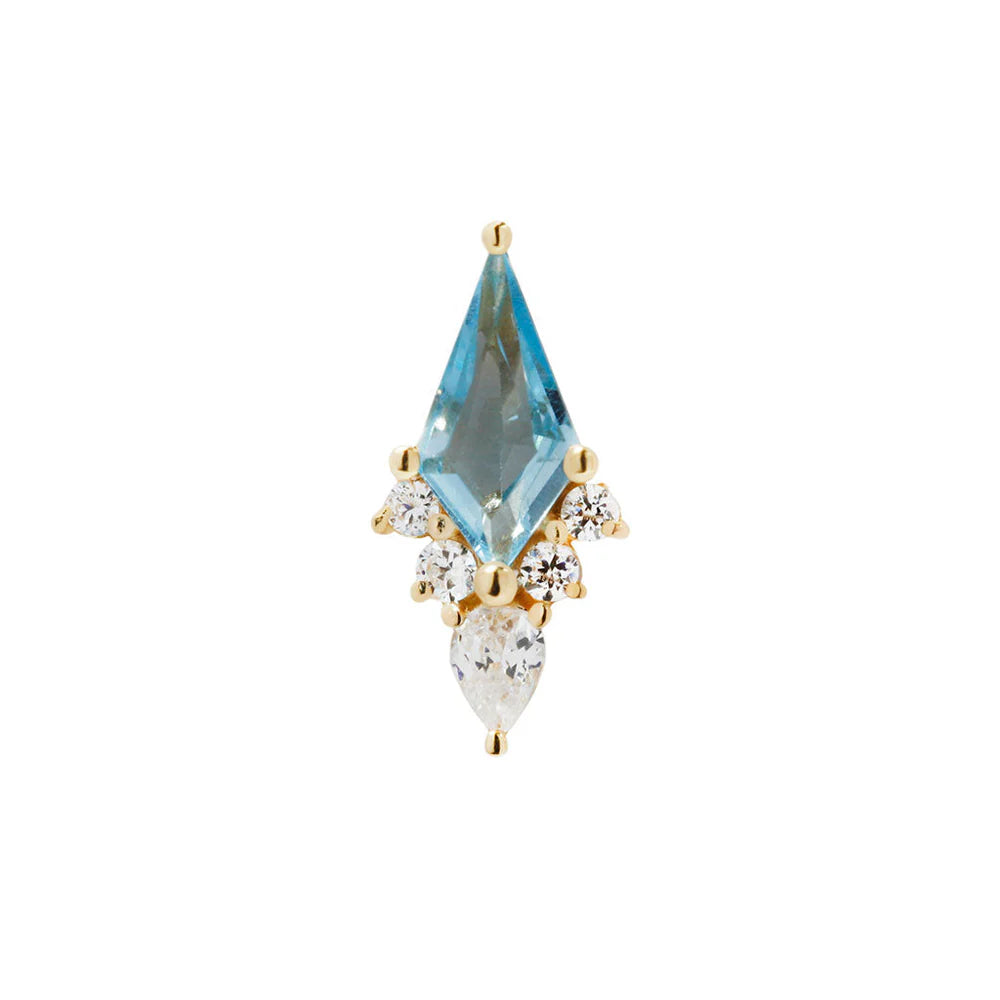 AFTERGLOW + SWISS BLUE TOPAZ + WHITE TOPAZ - THREADLESS END *PRE-ORDER* Buddha Jewelry