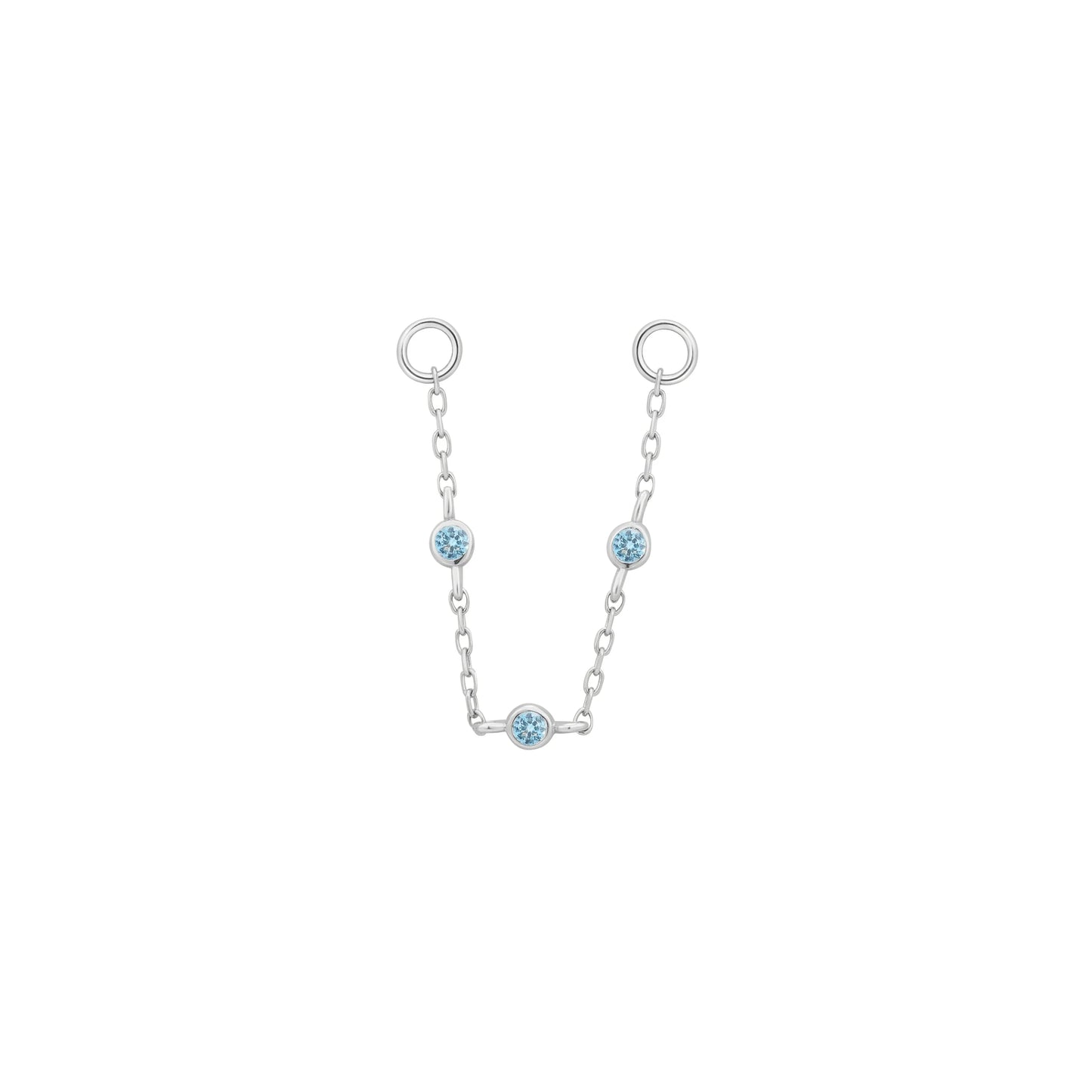 3 BEZEL + LONDON BLUE TOPAZ BEAD - CHAIN *PRE-ORDER* Buddha Jewelry