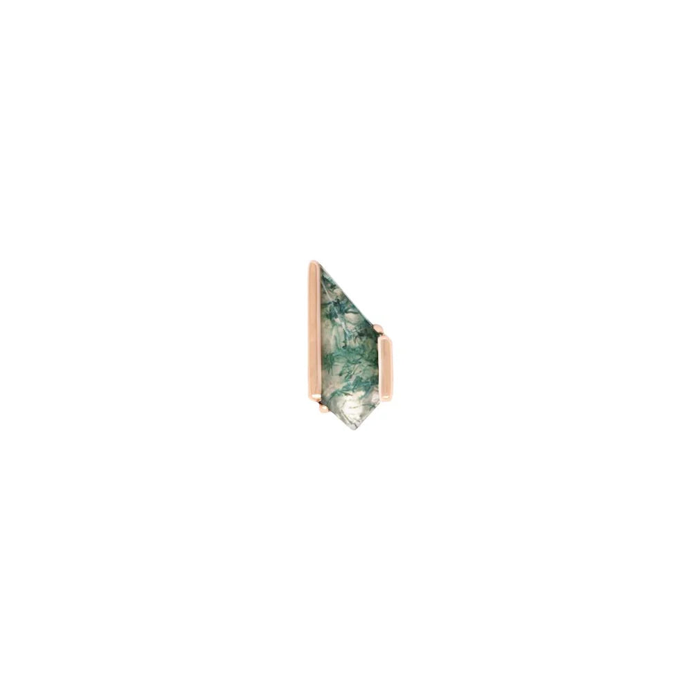 VINYL + MOSS AGATE - THREADLESS END *PRE-ORDER* Buddha Jewelry