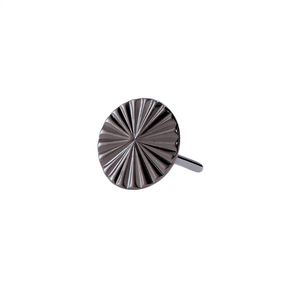 LAZER DISK + BLACK RHODIUM - THREADLESS END *PRE-ORDER* Buddha Jewelry